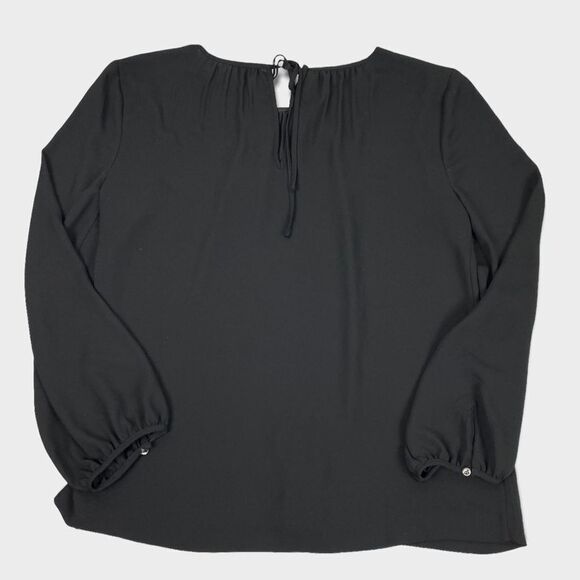 J by J. Crew Long-sleeve Key-Hole Back top size 6 Black - Picture 3 of 5